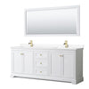 Custom image for White with Brushed Gold Trim / White Cultured Marble / 70