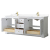 Custom image for White with Brushed Gold Trim / White Cultured Marble / No Mirror