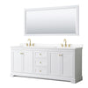 Custom image for White with Brushed Gold Trim / White Cultured Marble / 70