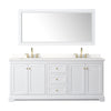 Custom image for White with Brushed Gold Trim / White Quartz / 70