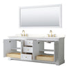 Custom image for White with Brushed Gold Trim / White Quartz / 70
