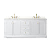 Custom image for White with Brushed Gold Trim / White Quartz / No Mirror