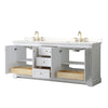 Custom image for White with Brushed Gold Trim / White Quartz / No Mirror