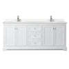Custom image for White with Polished Chrome Trim / Carrara Cultured Marble / No Mirror