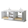 Custom image for White with Polished Chrome Trim / Carrara Cultured Marble / No Mirror