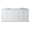 Custom image for White with Polished Chrome Trim / White Carrara Marble / No Mirror