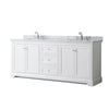 Custom image for White with Polished Chrome Trim / White Carrara Marble / No Mirror