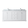 Custom image for White with Polished Chrome Trim / White Carrara Marble / No Mirror