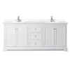 Custom image for White with Polished Chrome Trim / White Cultured Marble / No Mirror