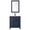 Custom image for Dark Blue with Matte Black Trim / Carrara Cultured Marble / 24