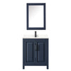 Custom image for Dark Blue with Matte Black Trim / Carrara Cultured Marble / Medicine Cabinet