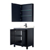 Custom image for Dark Blue with Matte Black Trim / Carrara Cultured Marble / Medicine Cabinet
