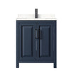 Custom image for Dark Blue with Matte Black Trim / Carrara Cultured Marble / No Mirror