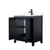Custom image for Dark Blue with Matte Black Trim / Carrara Cultured Marble / No Mirror