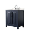 Custom image for Dark Blue with Matte Black Trim / Carrara Cultured Marble / No Mirror