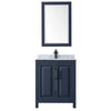 Custom image for Dark Blue with Matte Black Trim / White Carrara Marble / 24