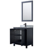Custom image for Dark Blue with Matte Black Trim / White Carrara Marble / 24