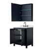 Custom image for Dark Blue with Matte Black Trim / Giotto Quartz / Medicine Cabinet