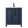 Custom image for Dark Blue with Matte Black Trim / White Cultured Marble / No Mirror
