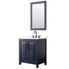 Custom image for Dark Blue with Matte Black Trim / White Cultured Marble / 24