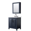 Custom image for Dark Blue with Matte Black Trim / White Cultured Marble / Medicine Cabinet