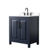 Custom image for Dark Blue with Matte Black Trim / White Cultured Marble / No Mirror