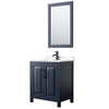 Custom image for Dark Blue with Matte Black Trim / White Quartz / 24