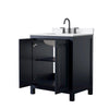 Custom image for Dark Blue with Matte Black Trim / White Quartz / No Mirror