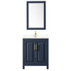 Custom image for Dark Blue with Brushed Gold Trim / Carrara Cultured Marble / 24