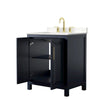 Custom image for Dark Blue with Brushed Gold Trim / Carrara Cultured Marble / No Mirror