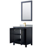 Custom image for Dark Blue with Brushed Gold Trim / White Carrara Marble / 24