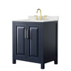 Custom image for Dark Blue with Brushed Gold Trim / Giotto Quartz / No Mirror