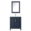 Custom image for Dark Blue with Brushed Gold Trim / White Cultured Marble / Medicine Cabinet