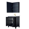 Custom image for Dark Blue with Brushed Gold Trim / White Cultured Marble / Medicine Cabinet