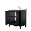 Custom image for Dark Blue with Brushed Gold Trim / White Cultured Marble / No Mirror