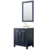 Custom image for Dark Blue with Brushed Gold Trim / White Cultured Marble / 24
