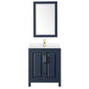 Custom image for Dark Blue with Brushed Gold Trim / White Quartz / 24
