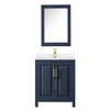 Custom image for Dark Blue with Brushed Gold Trim / White Quartz / Medicine Cabinet