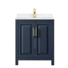 Custom image for Dark Blue with Brushed Gold Trim / White Quartz / No Mirror