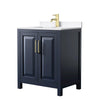Custom image for Dark Blue with Brushed Gold Trim / White Quartz / No Mirror