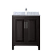 Custom image for Dark Espresso with Polished Chrome Trim / White Carrara Marble / No Mirror