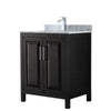Custom image for Dark Espresso with Polished Chrome Trim / White Carrara Marble / No Mirror