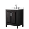 Custom image for Dark Espresso with Polished Chrome Trim / White Cultured Marble / No Mirror