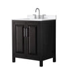 Custom image for Dark Espresso with Polished Chrome Trim / White Quartz / No Mirror