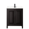 Custom image for Dark Espresso with Matte Black Trim / Carrara Cultured Marble / No Mirror