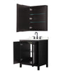 Custom image for Dark Espresso with Matte Black Trim / Carrara Cultured Marble / Medicine Cabinet