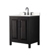 Custom image for Dark Espresso with Matte Black Trim / Carrara Cultured Marble / No Mirror