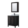 Custom image for Dark Espresso with Matte Black Trim / White Carrara Marble / Medicine Cabinet