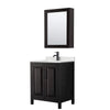 Custom image for Dark Espresso with Matte Black Trim / Giotto Quartz / Medicine Cabinet