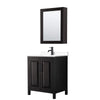 Custom image for Dark Espresso with Matte Black Trim / White Cultured Marble / Medicine Cabinet